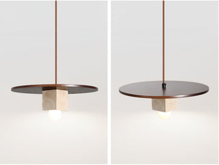 Ucariel Géométrique Travertin Pendentif Lumière