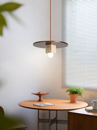 Ucariel Géométrique Travertin Pendentif Lumière