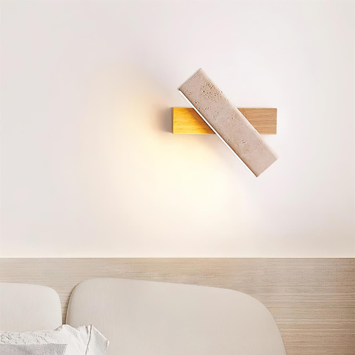 Novra Travertine Rotating Wall Lamp-Neutral Decor