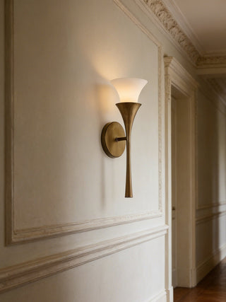 Antique Brass Double Cone Wall Sconce-Neutral Decor