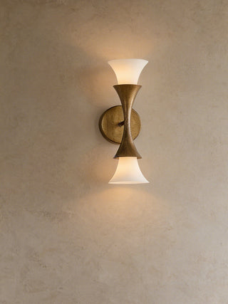 Antique Brass Double Cone Wall Sconce-Neutral Decor