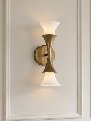 Antique Brass Double Cone Wall Sconce-Neutral Decor