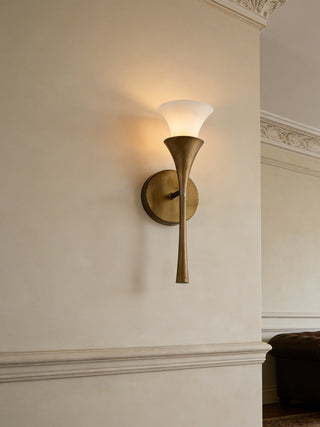 Antique Brass Double Cone Wall Sconce-Neutral Decor