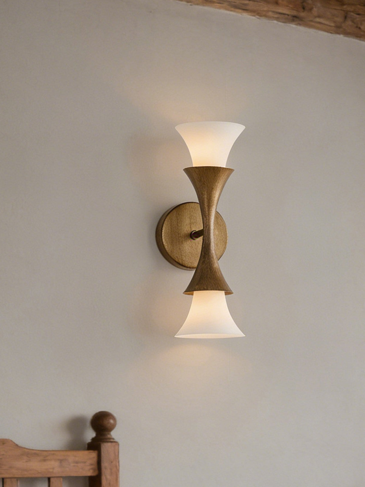 Antique Brass Double Cone Wall Sconce-Neutral Decor