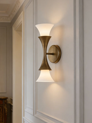 Antique Brass Double Cone Wall Sconce-Neutral Decor