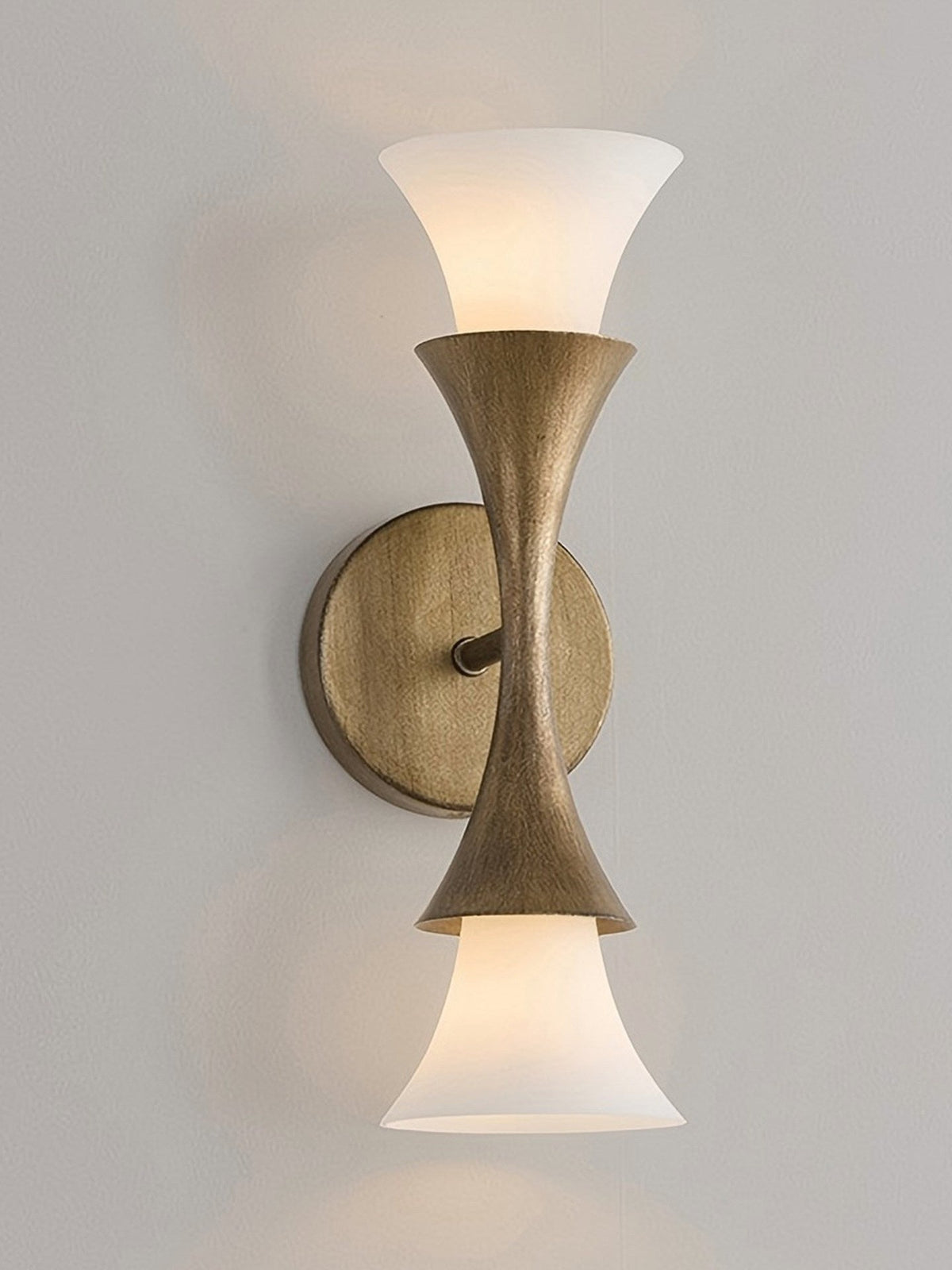 Antique Brass Double Cone Wall Sconce-Neutral Decor