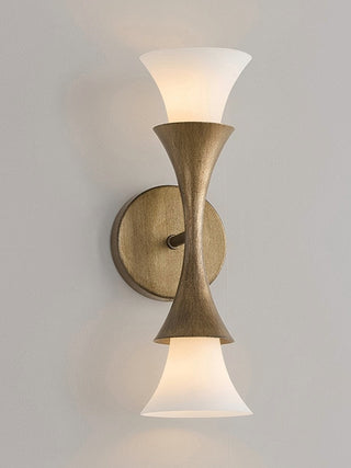 Antique Brass Double Cone Wall Sconce-Neutral Decor