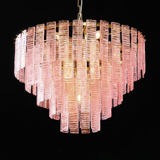 Aurora Lustre Rose Murano Verre Superposé Vintage Luxe