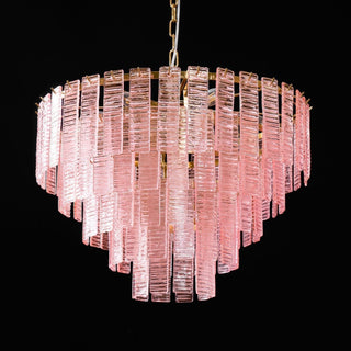 Aurora Lustre Rose Murano Verre Superposé Vintage Luxe