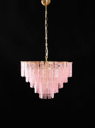 Aurora Lustre Rose Murano Verre Superposé Vintage Luxe