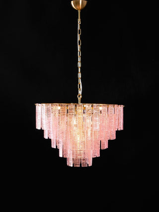 Aurora Lustre Rose Murano Verre Superposé Vintage Luxe