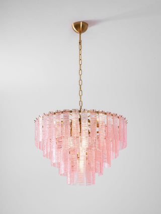 Aurora Lustre Rose Murano Verre Superposé Vintage Luxe