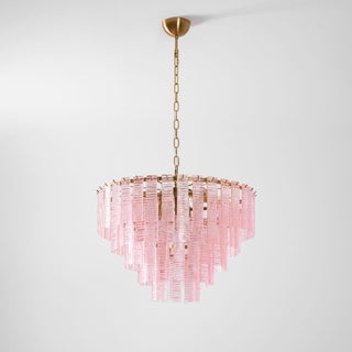 Aurora Lustre Rose Murano Verre Superposé Vintage Luxe