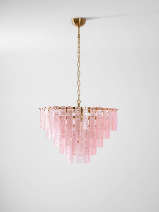 Aurora Lustre Rose Murano Verre Superposé Vintage Luxe