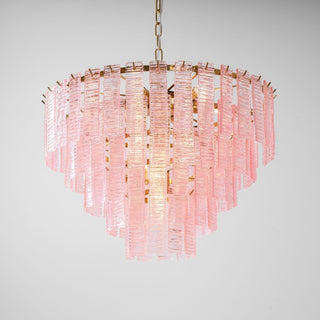 Aurora Lustre Rose Murano Verre Superposé Vintage Luxe