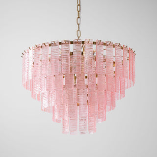 Aurora Lustre Rose Murano Verre Superposé Vintage Luxe