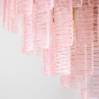 Aurora Lustre Rose Murano Verre Superposé Vintage Luxe