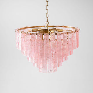 Aurora Lustre Rose Murano Verre Superposé Vintage Luxe