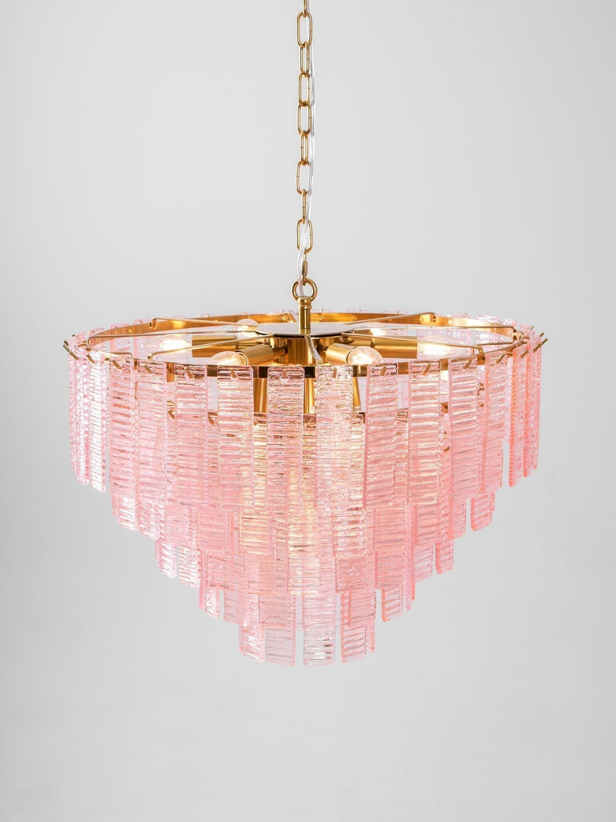 Nivoria Lustre Rose Murano Verre Superposé Vintage Luxe