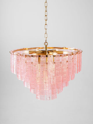 Aurora Lustre Rose Murano Verre Superposé Vintage Luxe