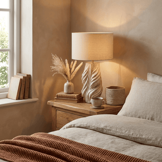 Tortile Twisted Ceramic Table Lamp-Neutral Decor