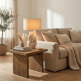 Tortile Twisted Ceramic Table Lamp-Neutral Decor