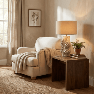 Tortile Twisted Ceramic Table Lamp-Neutral Decor