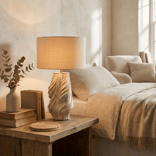 Tortile Twisted Ceramic Table Lamp-Neutral Decor