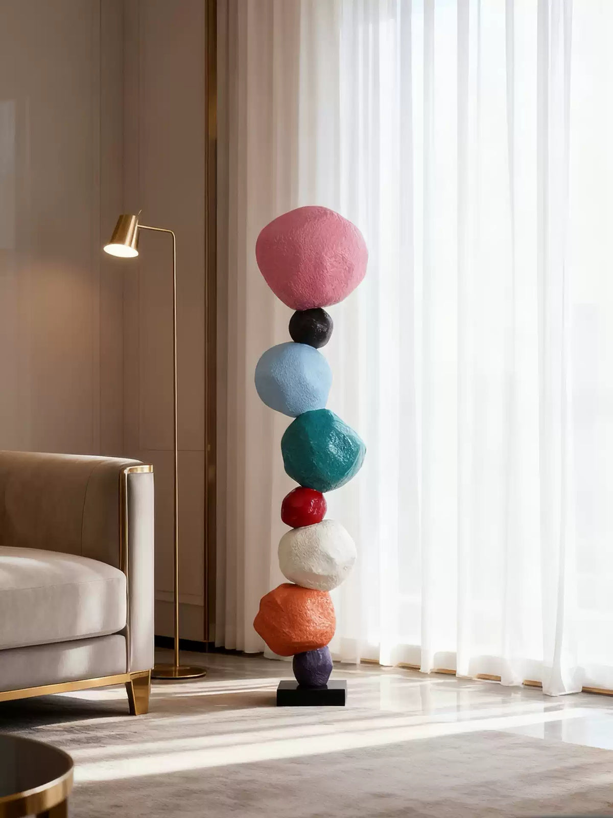 Totem Balance Art Sculpture-Neutral Decor