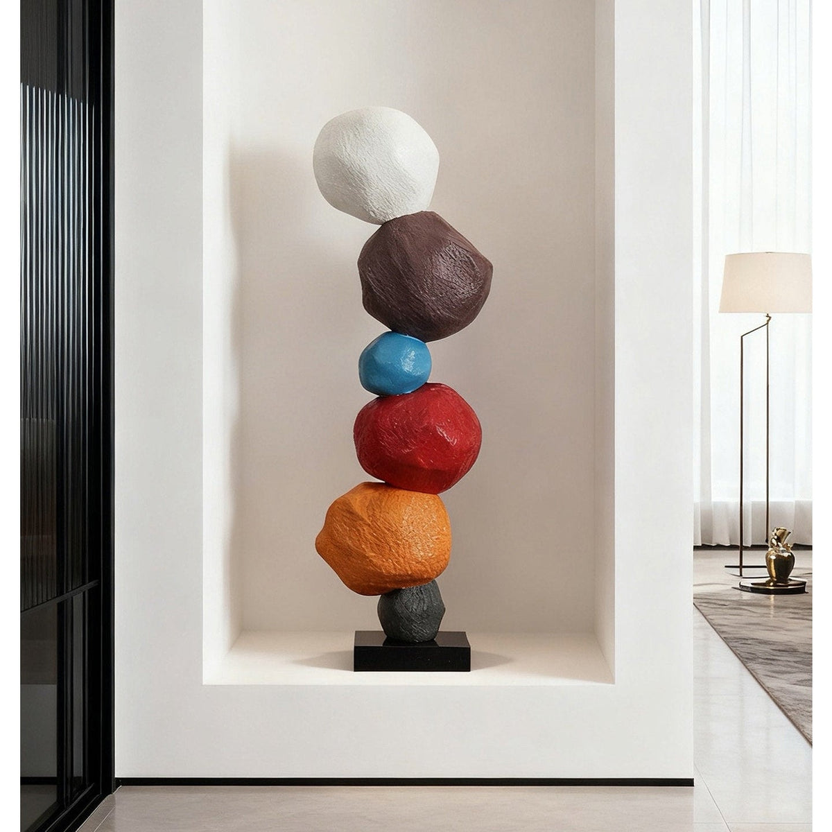 Totem Balance Art Sculpture-Neutral Decor