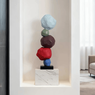 Totem Balance Art Sculpture-Neutral Decor