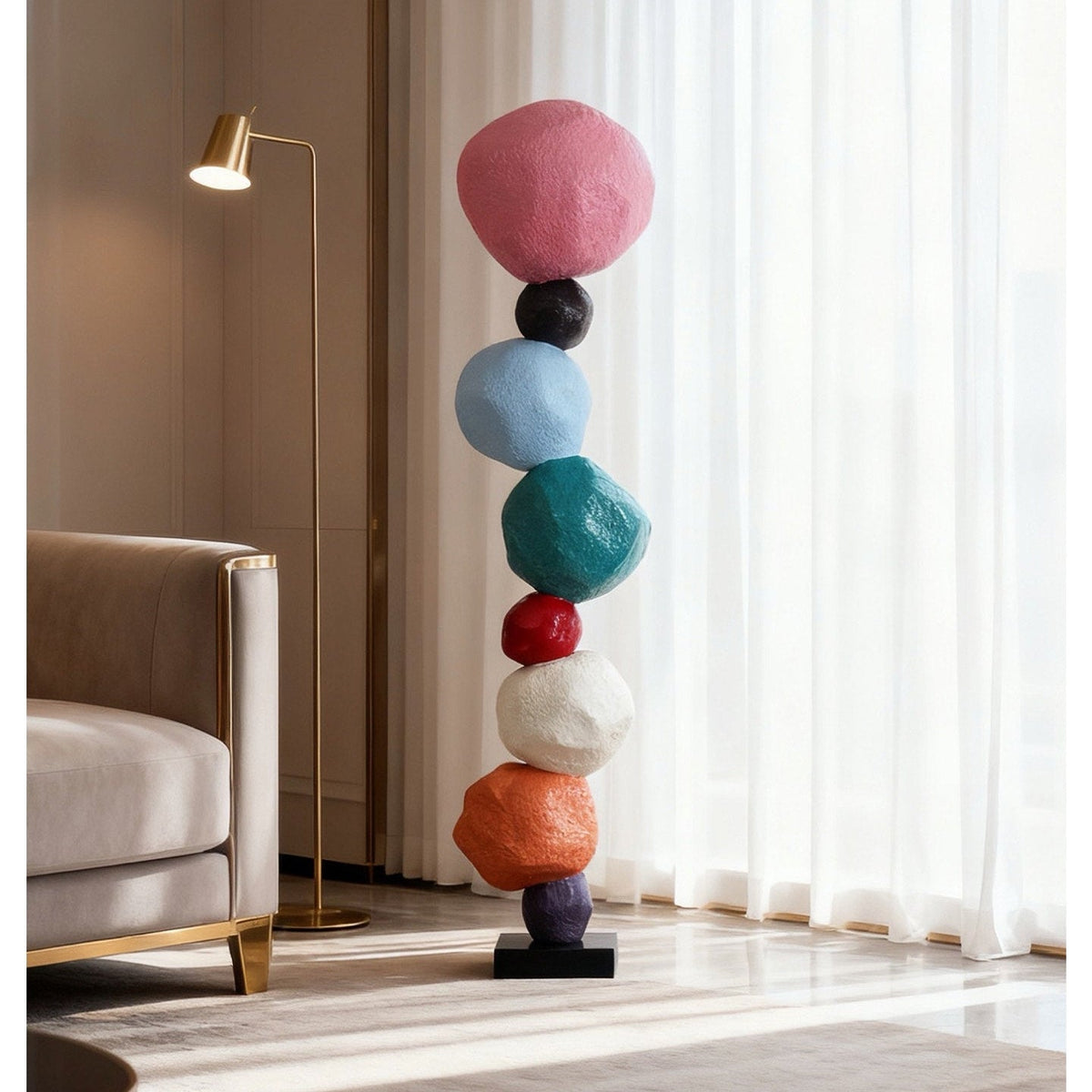 Totem Balance Art Sculpture-Neutral Decor
