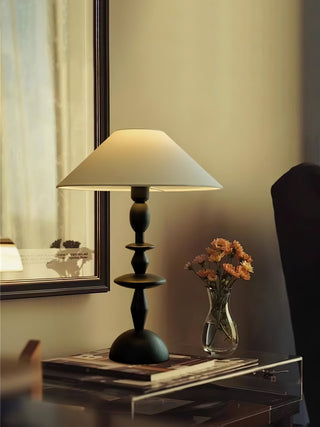 Halenir Lampe de Table en Bois Et Tissu