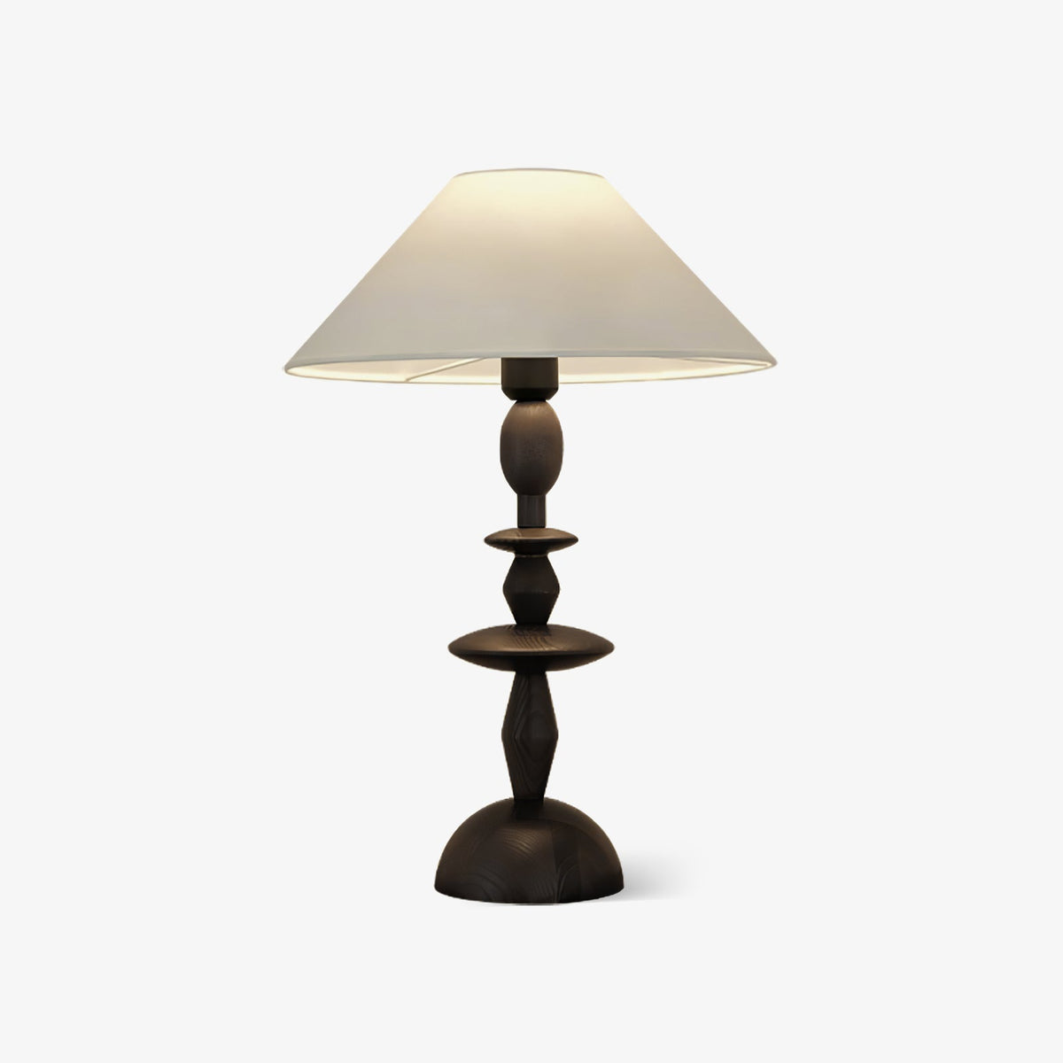 Halenir Lampe de Table en Bois Et Tissu