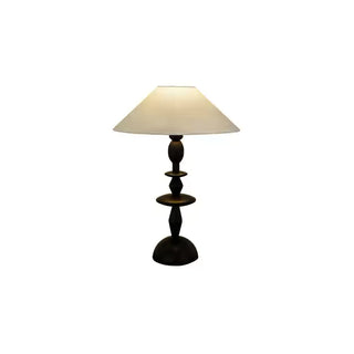Halenir Lampe de Table en Bois Et Tissu