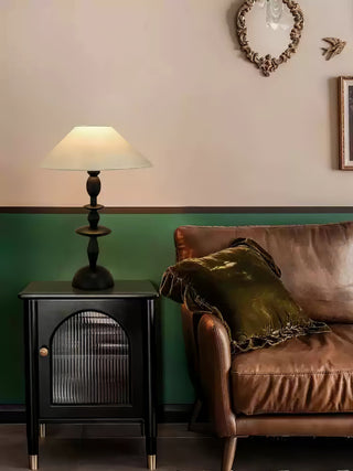 Halenir Lampe de Table en Bois Et Tissu