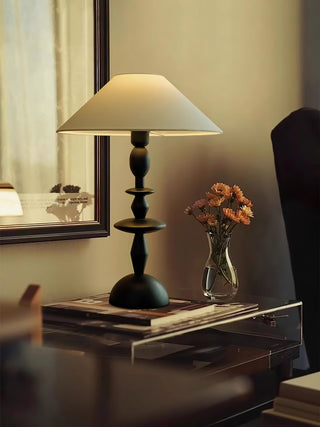 Halenir Lampe de Table en Bois Et Tissu
