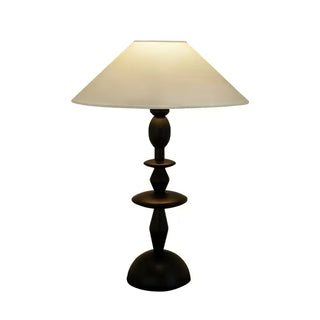 Halenir Lampe de Table en Bois Et Tissu