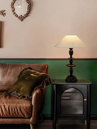 Halenir Lampe de Table en Bois Et Tissu