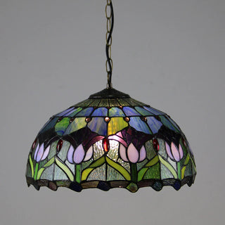 Tiffany Rétro Rond Colorée Suspension Verre Chambre À Coucher/Bar