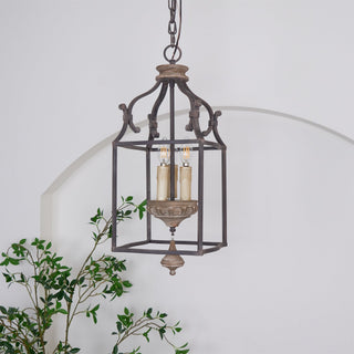 Alirora Traditionnel Volière Sculpté à la Main Bois Lustre-Luire