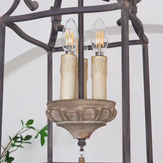 Alirora Traditionnel Volière Sculpté à la Main Bois Lustre-Luire