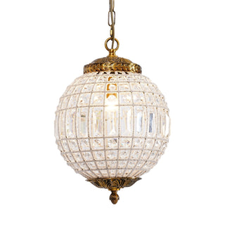 Lustra Lustre Gold Globe Crystal Vintage