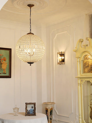 Lustra Lustre Gold Globe Crystal Vintage