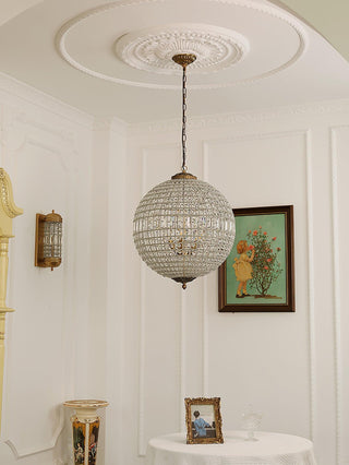 Lustra Lustre Gold Globe Crystal Vintage