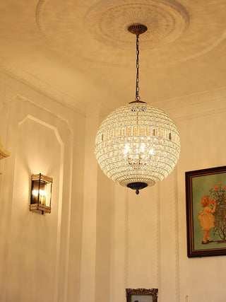 Lustra Lustre Gold Globe Crystal Vintage