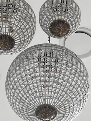 Lustra Lustre Gold Globe Crystal Vintage