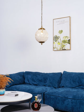 Lustra Lustre Gold Globe Crystal Vintage