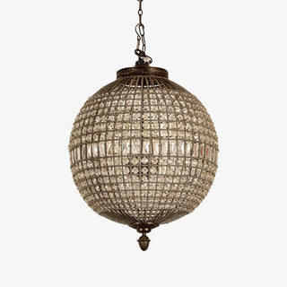 Lustra Lustre Gold Globe Crystal Vintage