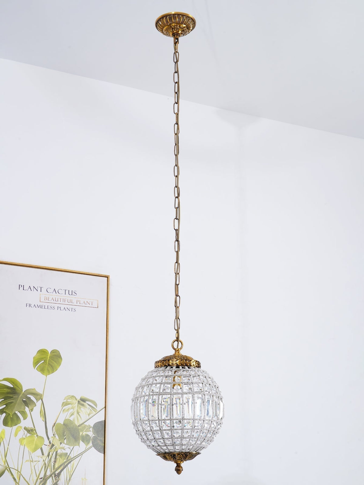 Calaine Lustre Gold Globe Crystal Vintage